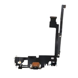 Шлейф для Apple iPhone 12 Pro Max на системный разъем и микрофон <черный>