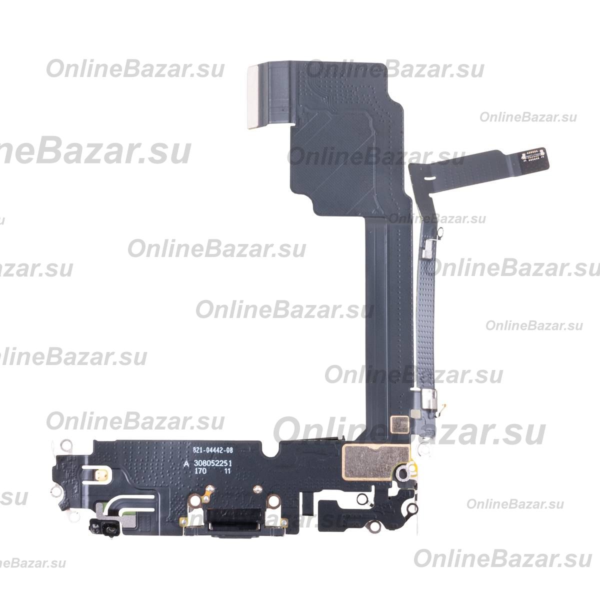 Шлейф для Apple iPhone 15 Pro Max на системный разъем и микрофон <черный> (оригинал) ― OnlineBazar.su