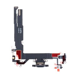 Шлейф для Apple iPhone 17 на системный разъем и микрофон <черный> (оригинал)
