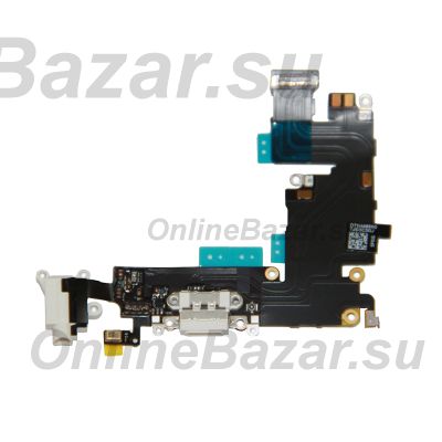 Шлейф для Apple iPhone 6 Plus на системный разъем, разъем гарнитуры и микрофон <белый> ― OnlineBazar.su