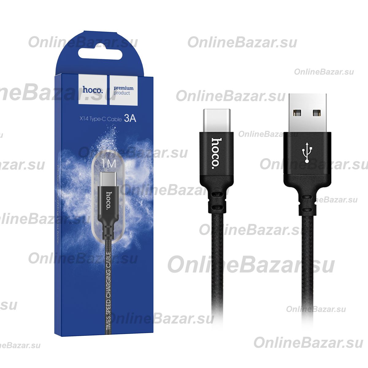 Кабель USB Type-C Hoco X14 (1 метр) <черный> ― OnlineBazar.su