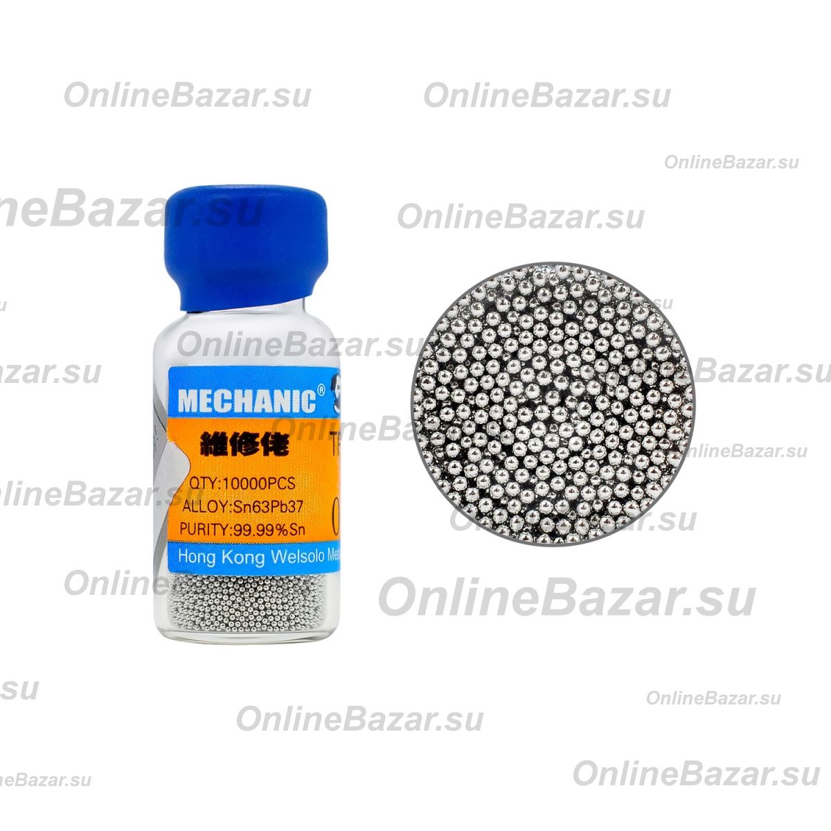Шарики для пайки (реболлинга) Mechanic Sn63Pb37 (0.4 мм/10 000 шт.) ― OnlineBazar.su