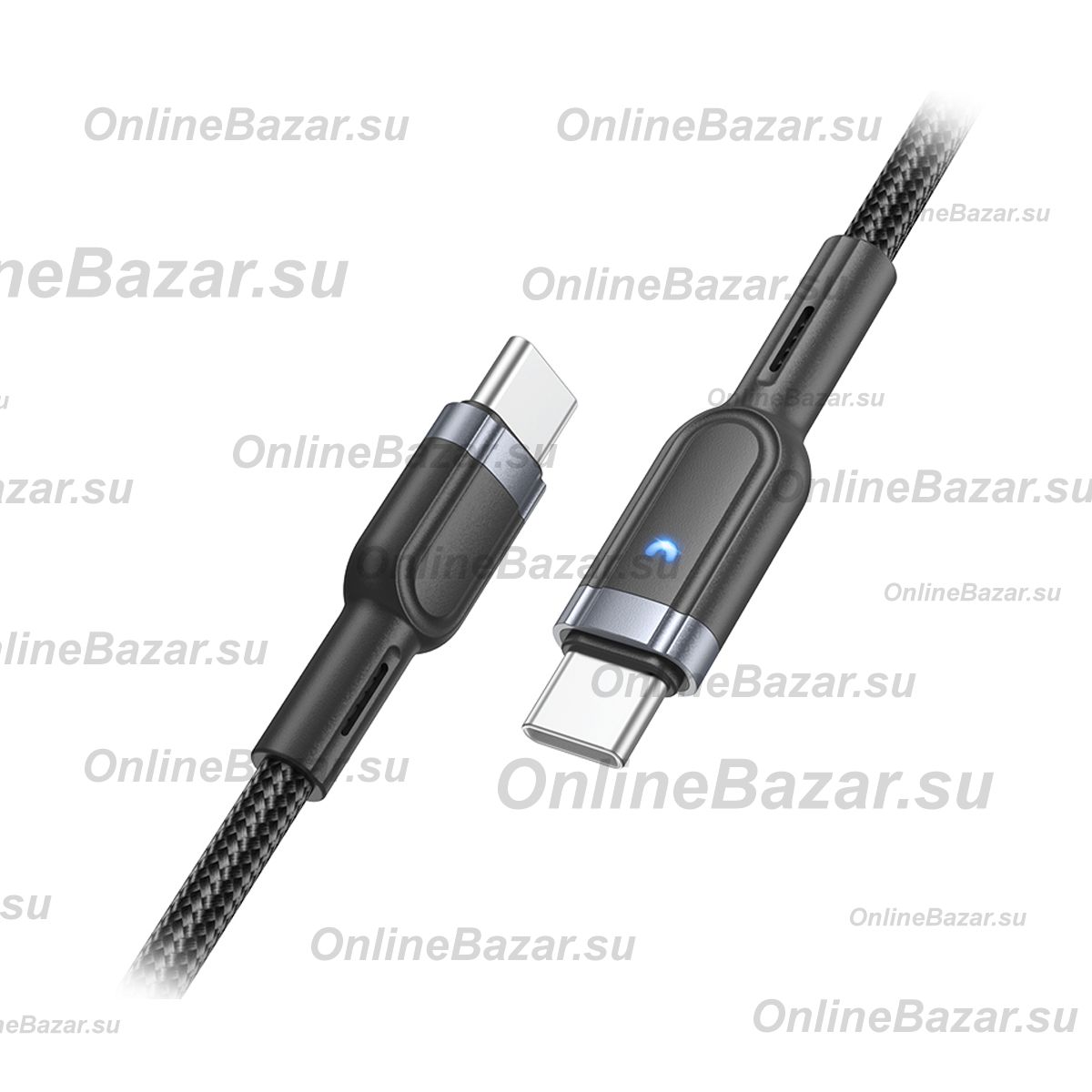 Кабель USB-C Type-C Hoco U117 (60W/интеллектуальное отключение) <черный> ― OnlineBazar.su