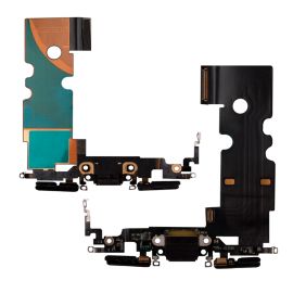 Шлейф для Apple iPhone 8 на системный разъем и микрофон <черный> (оригинал)