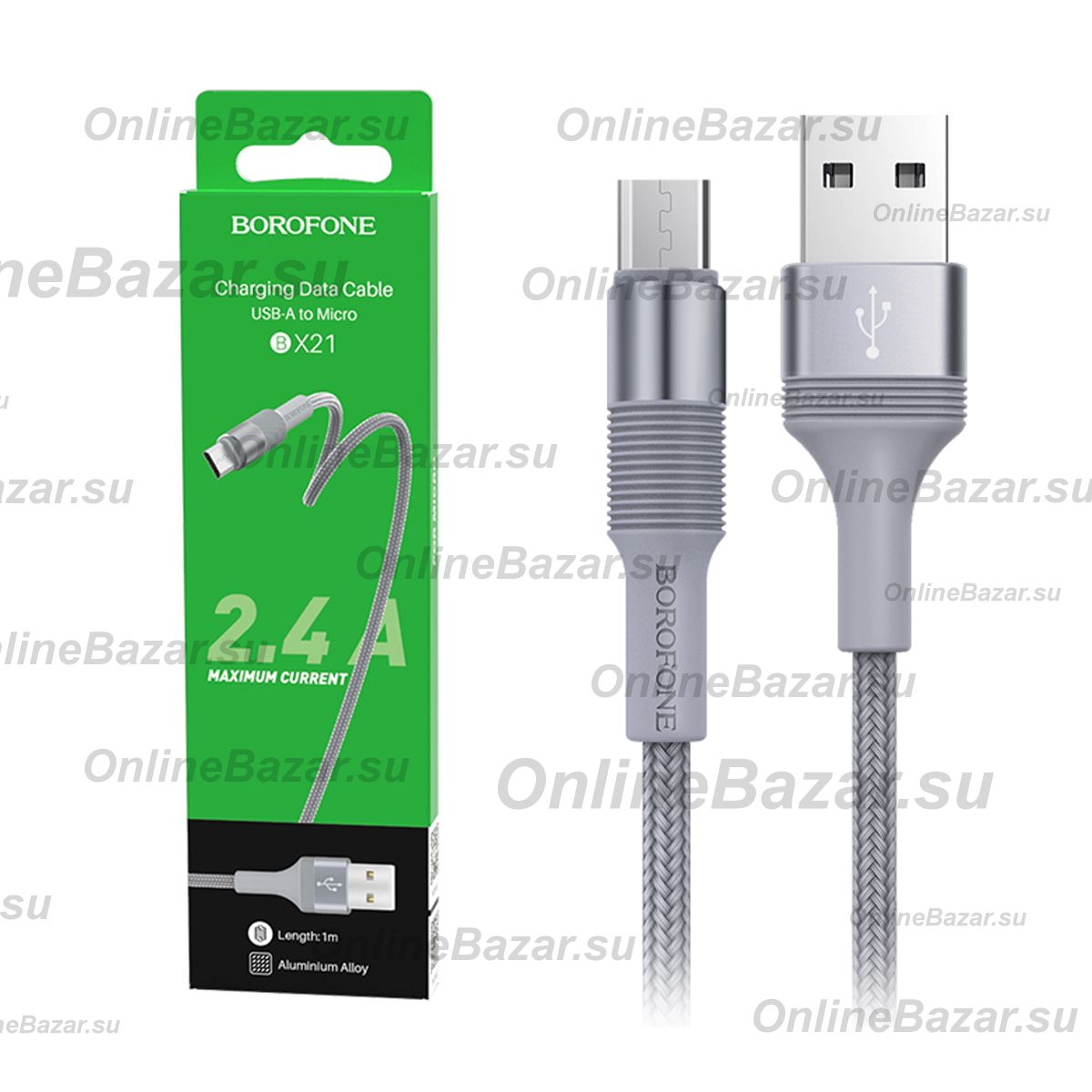 Кабель USB MicroUSB Borofone BX21 <серый> ― OnlineBazar.su