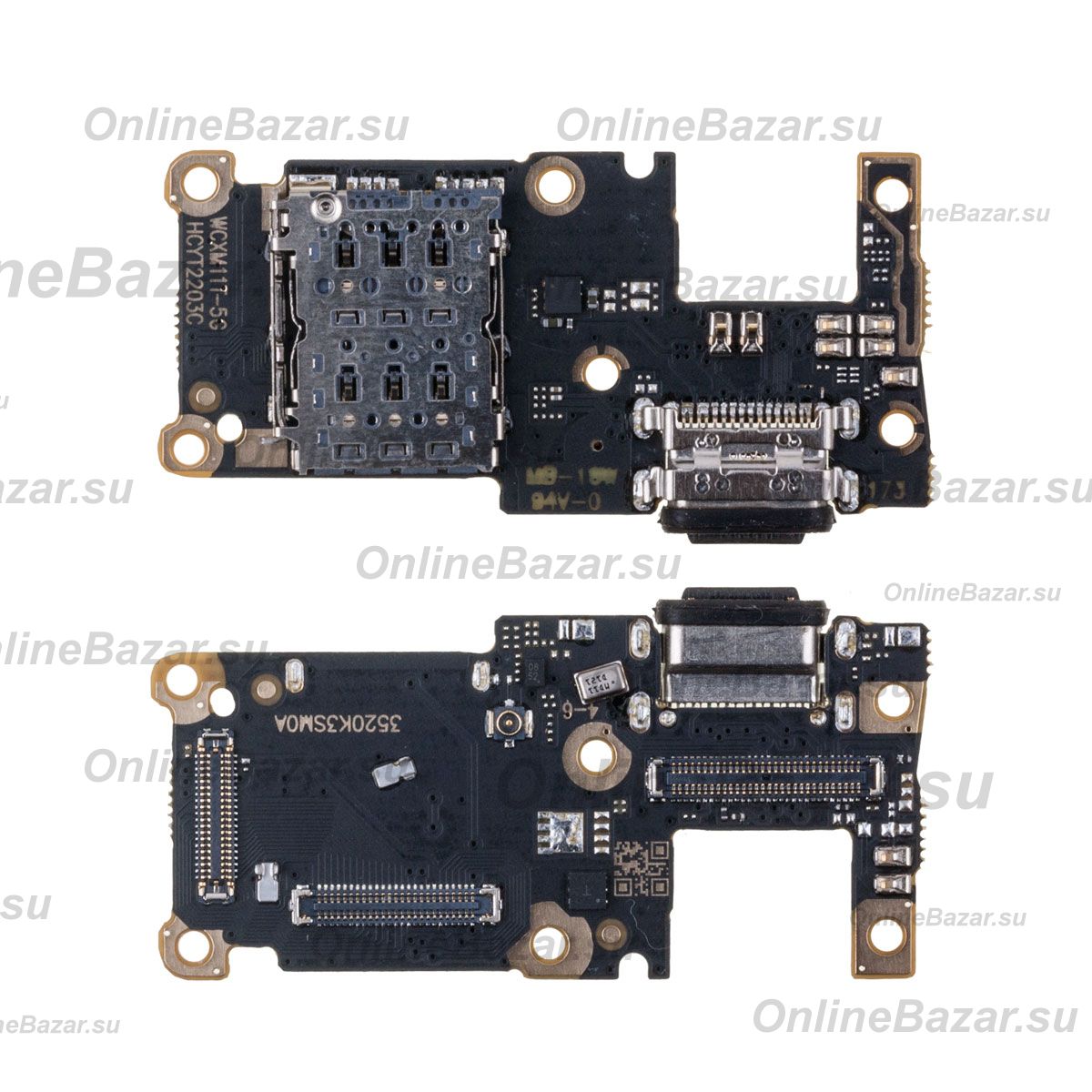 Плата нижняя для Xiaomi 21081111RG на системный разъем, разъем Sim-карты и микрофон ― OnlineBazar.su