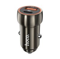Автомобильное зарядное устройство USB Hoco Z46A (20W/QC3.0/PD) <серый> ― OnlineBazar.su