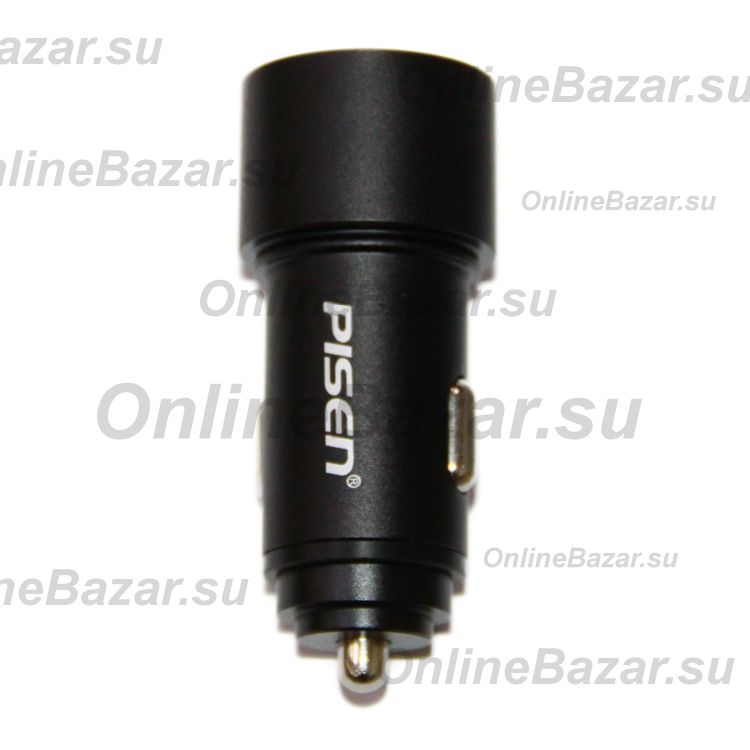 Автомобильное зарядное устройство USB Pisen ZQ-C0066-002 (2.4A/QC/PD+ порт USB-C) <черный> ― OnlineBazar.su