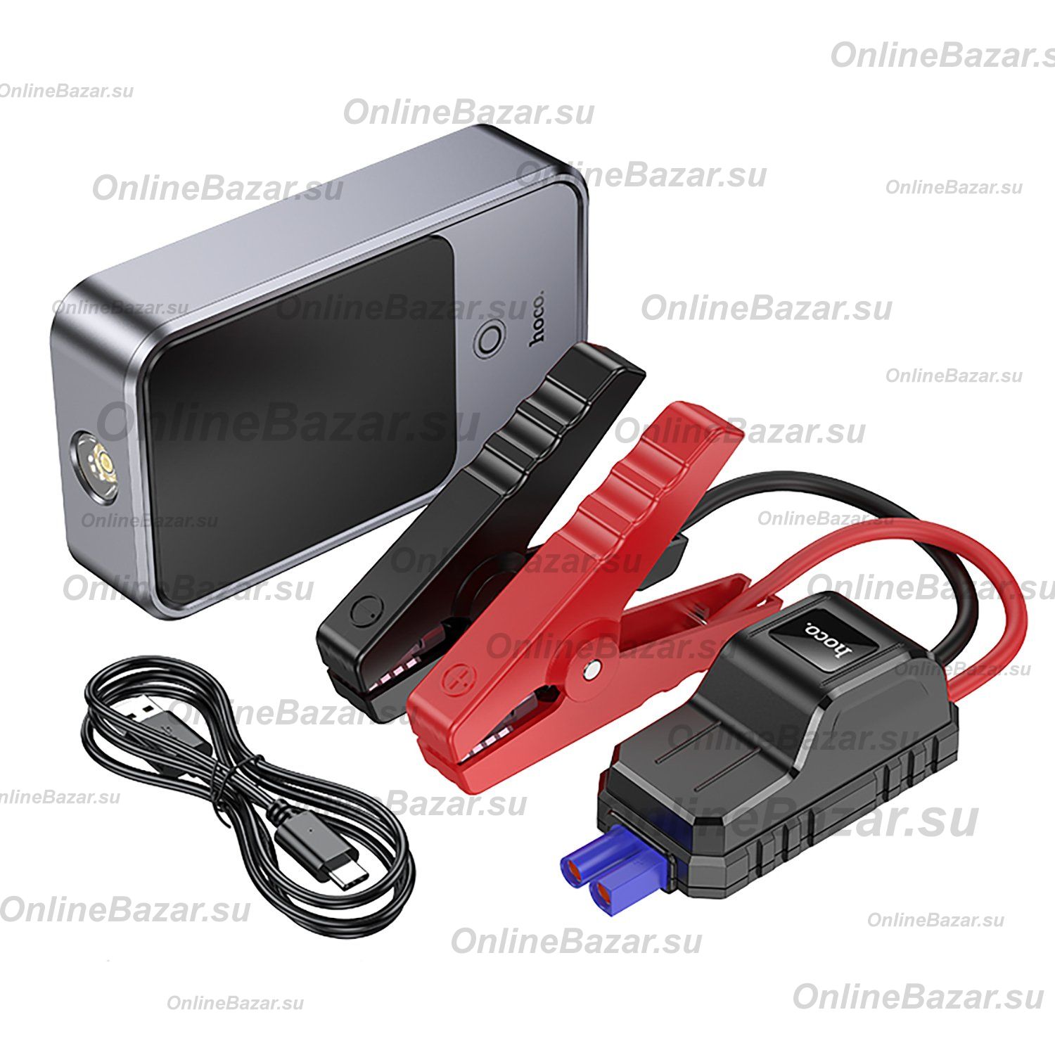 Автомобильное пуско-зарядное устройство Hoco QS7 (10000 mAh) <серый> ― OnlineBazar.su