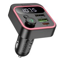 Автомобильный FM модулятор (трансмиттер) Hoco E85 (PD/QC3.0/20W) <черный> ― OnlineBazar.su