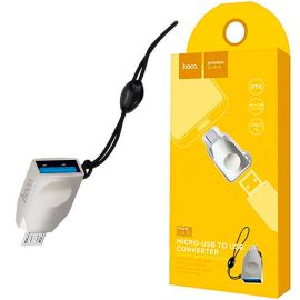 Переходник (адаптер) OTG (USB Host - MicroUSB) Hoco UA10  <серебристый>
