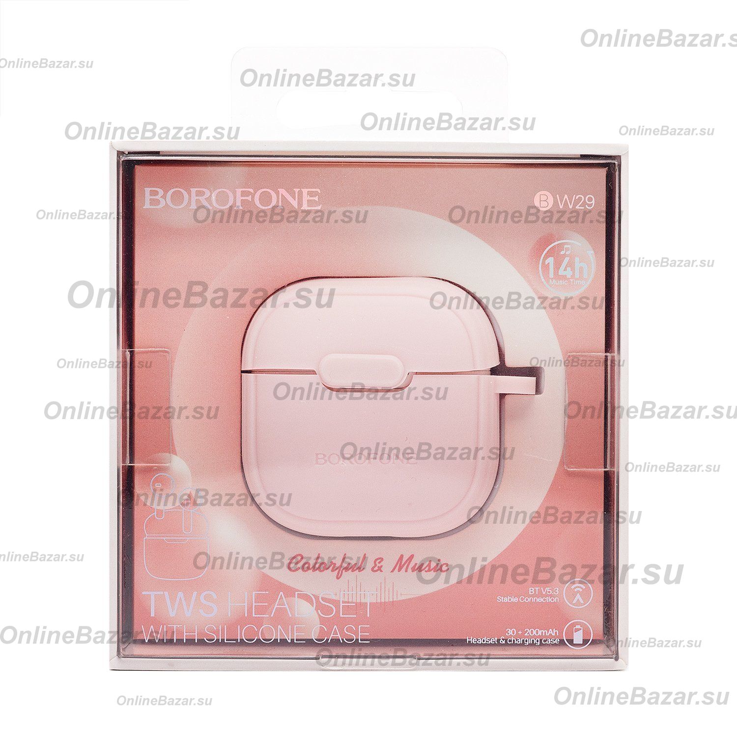 Беспроводные Bluetooth наушники Borofone BW29 <розовый> ― OnlineBazar.su
