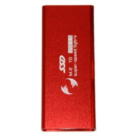 Внешний корпус для SSD диска M.2 (NGFF) (кабель USB-MicroUSB Y-Type/USB 3.0/алюминий) <красный>