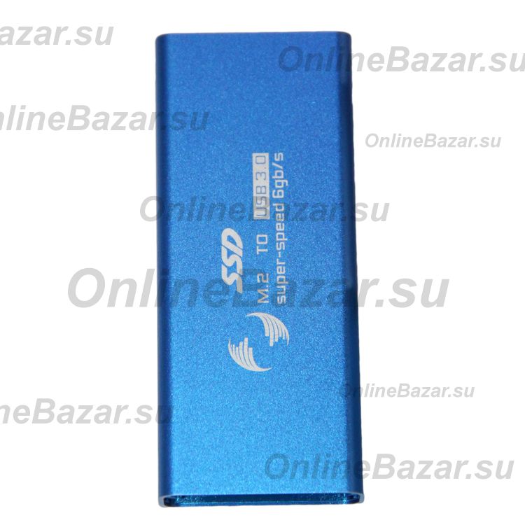 Внешний корпус для SSD диска M.2 (NGFF) (кабель USB-MicroUSB Y-Type/USB 3.0/алюминий) <синий> ― OnlineBazar.su