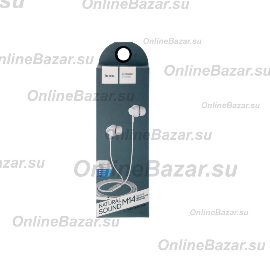 Гарнитура 3.5 Hoco M14 <белый> ― OnlineBazar.su