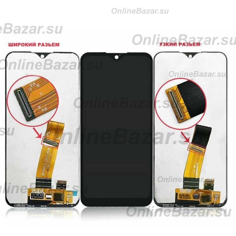 Дисплей для Samsung SM-M015F (Galaxy M01) в сборе с тачскрином (широкий разъем шлейфа) <черный> (оригинал) ― OnlineBazar.su
