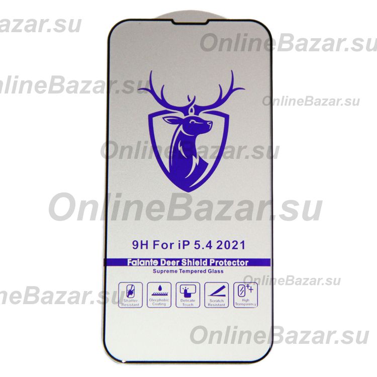 Защитное стекло для Apple iPhone 13 mini (полное покрытие 2.5D) <черный> ― OnlineBazar.su