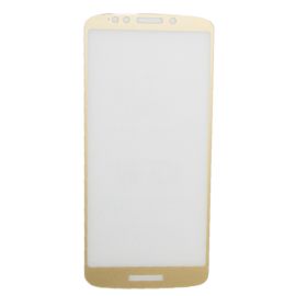 Защитное стекло для Motorola Moto E5 (XT1944) (2,5D/полная наклейка) <золотой>