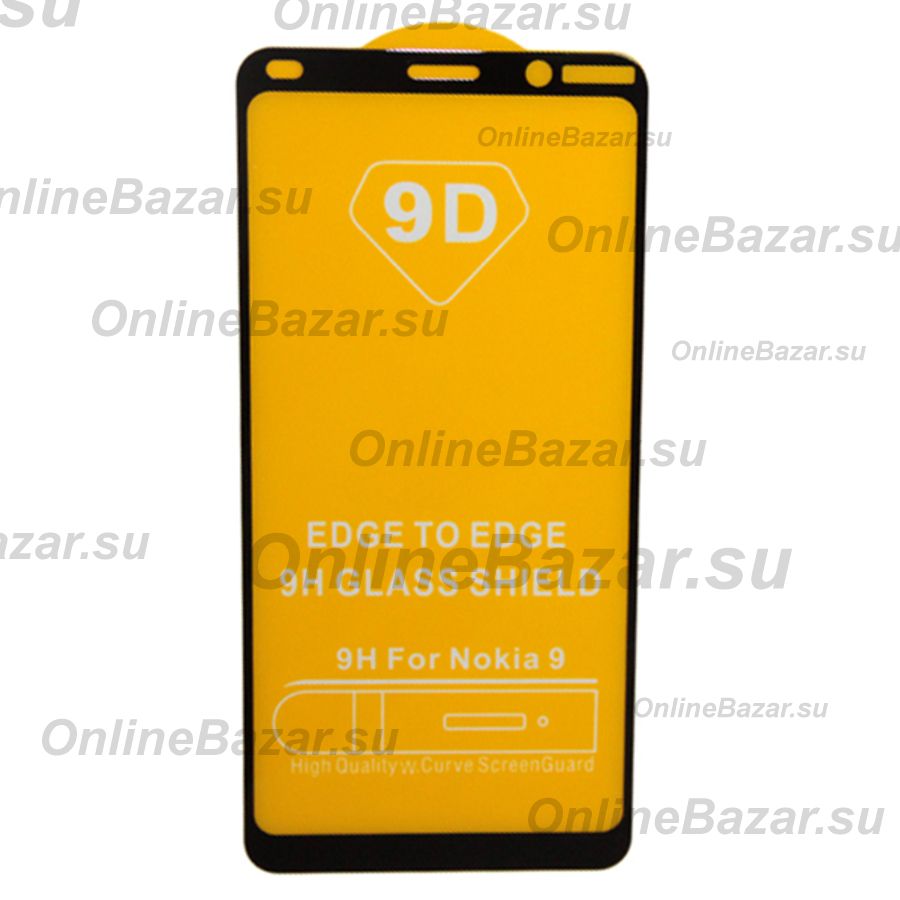 Защитное стекло для Nokia 9 PureView (2,5D/полная наклейка) <черный> ― OnlineBazar.su