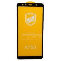 Защитное стекло для Samsung SM-A750F (Galaxy A7 2018) (2,5D/закаленное, полная наклейка) <черный> в блистере ― OnlineBazar.su