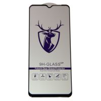 Защитное стекло для Tecno Pop 7 (BF6) (2.5D/закаленное, полная наклейка) <черный> в блистере ― OnlineBazar.su