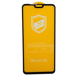 Защитное стекло для Huawei Honor 8X Premium (2,5D/закаленное, полная наклейка) <черный> в блистере