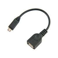 Кабель OTG (USB Host - microUSB) (15 см) <черный> ― OnlineBazar.su