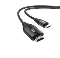 Кабель USB-C - HDMI Hoco UA16 (4K/30 Hz HD, оплетка нейлон, 2 м) <серый> ― OnlineBazar.su