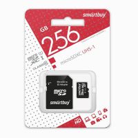 Карта памяти MicroSD 256 Gb CL10 Smart Buy (UHC-1) в блистере с адаптером ― OnlineBazar.su