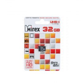 Карта памяти MicroSDHC 32 Gb CL10 (UHS-1) Mirex в блистере