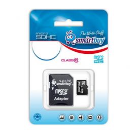 Карта памяти MicroSDHC 4 Gb CL10 Smart Buy в блистере с адаптером