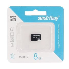 Карта памяти MicroSDHC 8 Gb CL4 Smart Buy в блистере без адаптера