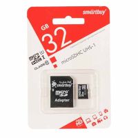 Карта памяти MicroSDHC LE 32 Gb CL10 Smart Buy с адаптером ― OnlineBazar.su