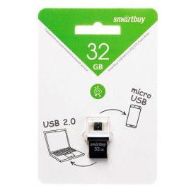 Карта памяти USB 32 Gb Smart Buy OTG Poko <черный>