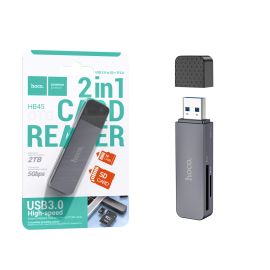Карт-ридер Hoco HB45 (USB 3.0/карты TF, SD) <серый>