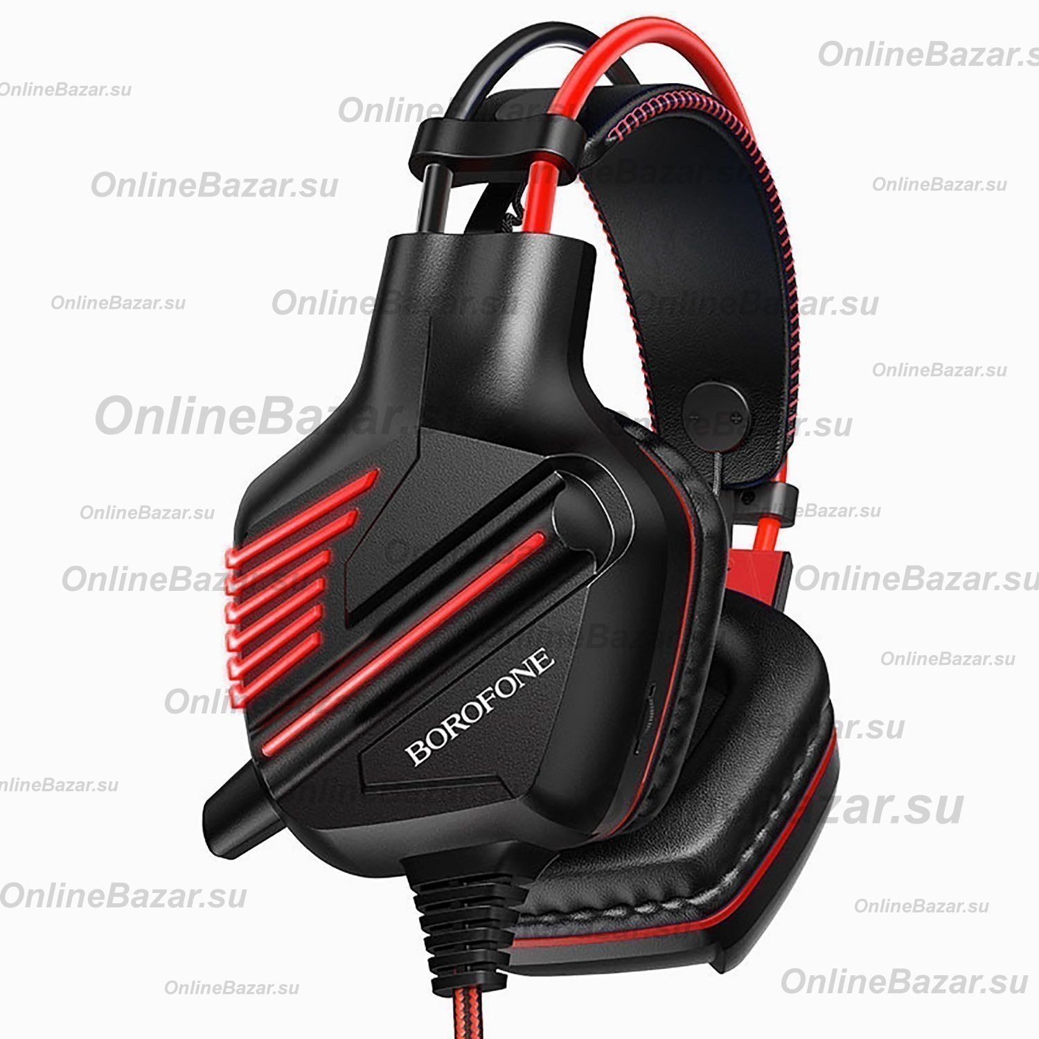 Компьютерная гарнитура Borofone BO101 Racing с микрофоном <красный> ― OnlineBazar.su