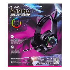 Гарнитура 3.5 Hoco W107 <черно-розовый>