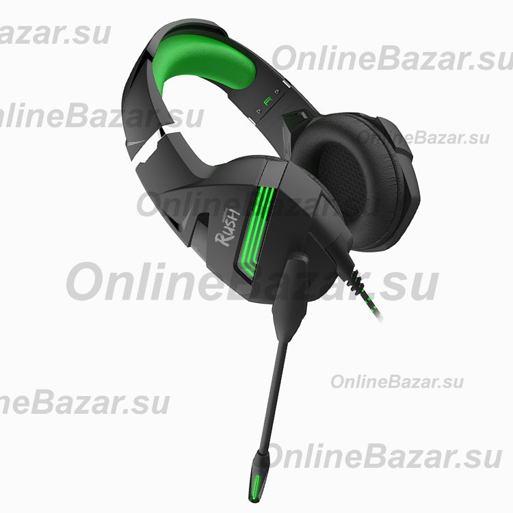 Компьютерная гарнитура Smart Buy SBHG-8900 RUSHDESTROYER <черно-зеленый> ― OnlineBazar.su