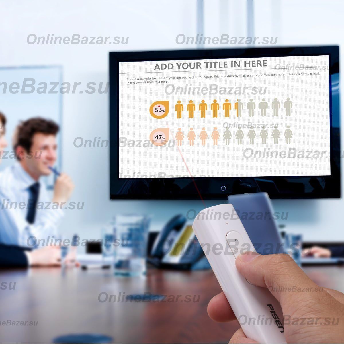 Пульты для презентаций (презентер) Pisen TS-D192 (с внешним аккумулятором 2500mAh) <белый> ― OnlineBazar.su