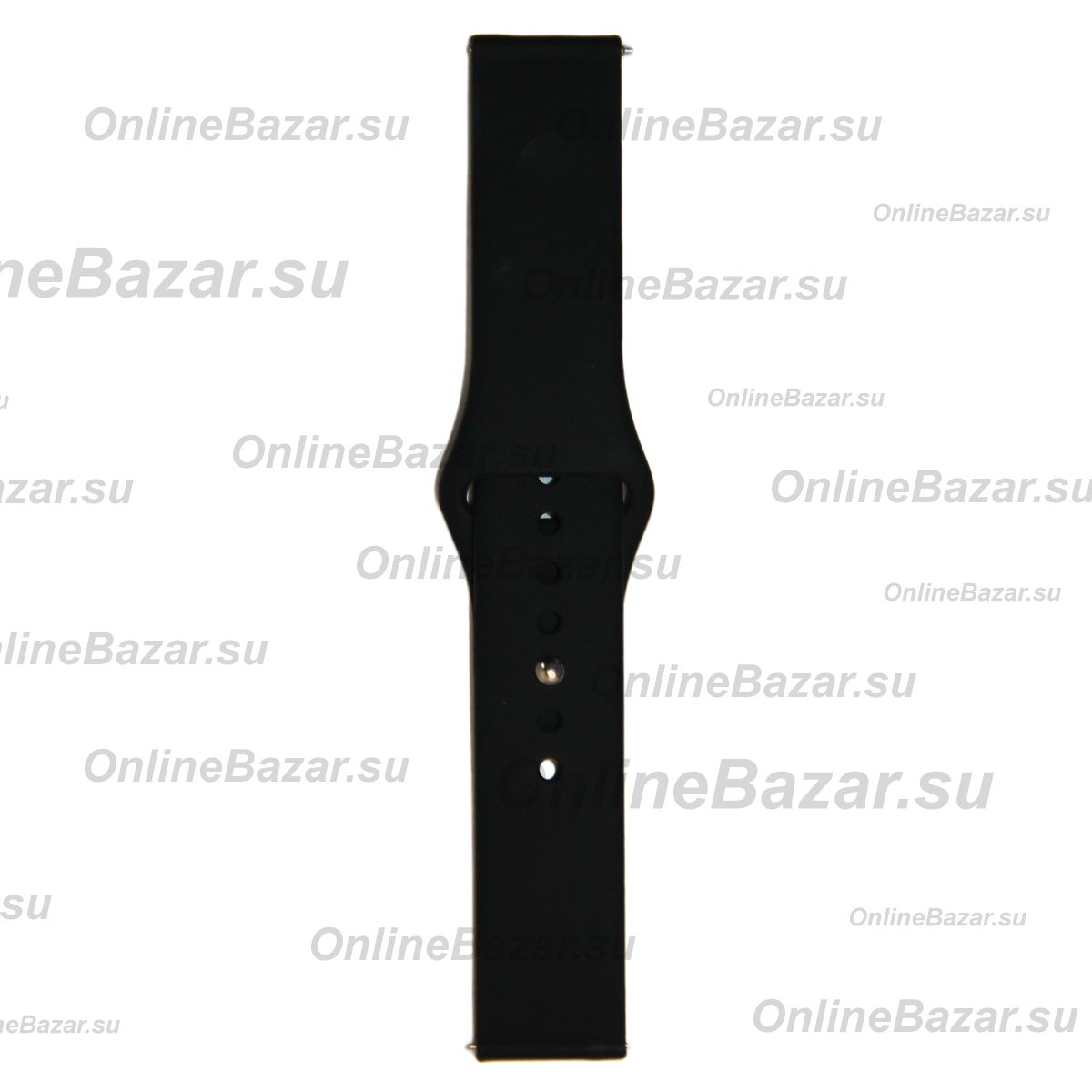 Ремешок для часов силиконовый на кнопке универсальный 20 мм <черный> ― OnlineBazar.su