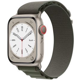 Ремешок для Apple Watch Series 8 (45 mm) Alpine Loop текстиль <черно-зеленый>