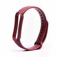 Ремешок для Xiaomi Mi Band 5 ребристый <бордовый> ― OnlineBazar.su