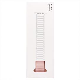 Ремешок для Apple Watch Series 1 (38 mm) силиконовый на магните №3 <розово-оранжевый>