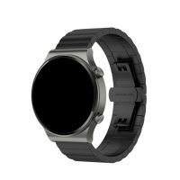 Ремешок для часов металлический блочный на застежке универсальный 22 мм <черный> ― OnlineBazar.su