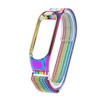 Ремешок для Xiaomi Mi Band 3 металлический, сетчатый <радуга> ― OnlineBazar.su