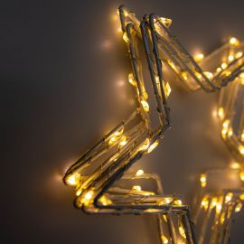 Светодиодная гирлянда внутренняя, занавес IDSC, ЗВЕЗДА 8 шт, 3 метра, белый тёплый (126132)