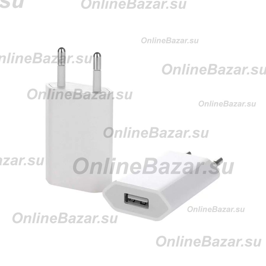 Сетевое зарядное устройство USB Apple iPhone (A1400/MD813ZM/A) <белый> в блистере (оригинал) ― OnlineBazar.su