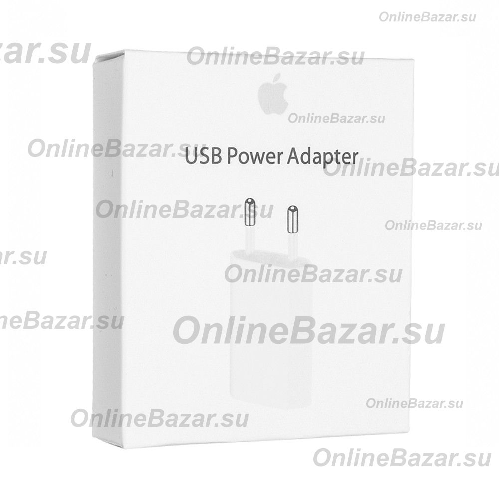 Сетевое зарядное устройство USB Apple iPhone (A1400/MD813ZM/A) <белый> в блистере (оригинал) ― OnlineBazar.su