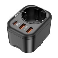 Сетевой фильтр Hoco NS3 (4000W/1 розетка/2 порта USB/QС3.0/порт USB-C PD) <черный> ― OnlineBazar.su