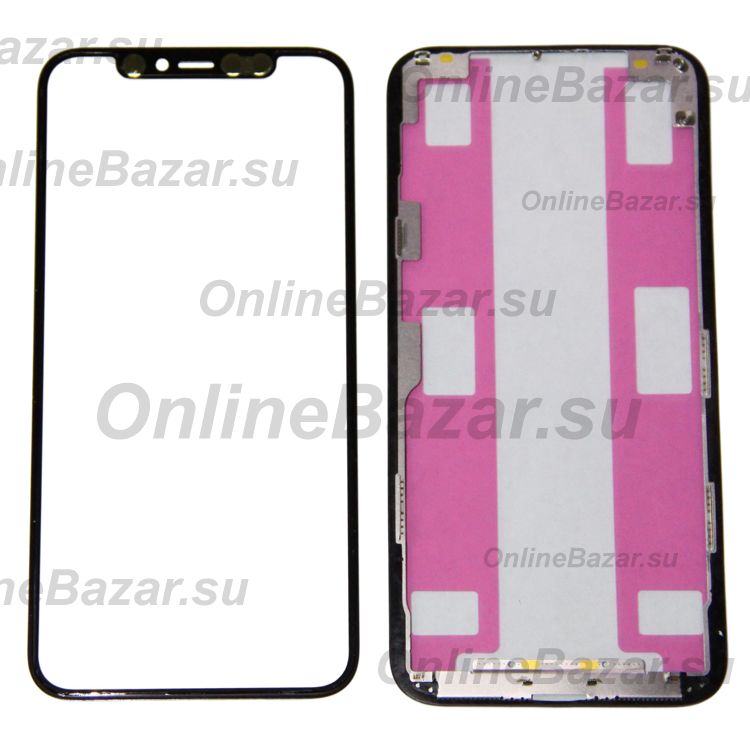 Стекло для Apple iPhone 11 Pro в сборе с рамкой и OCA пленкой <черный> ― OnlineBazar.su